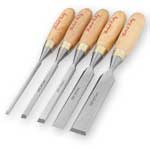 SORBY 5 PC. SET OF GILT EDGE CHISELS - BOXWOOD HANDLES