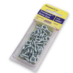 FRAMECO PICTURE FRAME SCREW EYES - 50 PK.